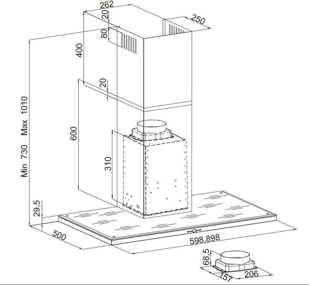 Silverline ventilator Sort 80 cm SL 3122-80 SR NORDIC DARK 