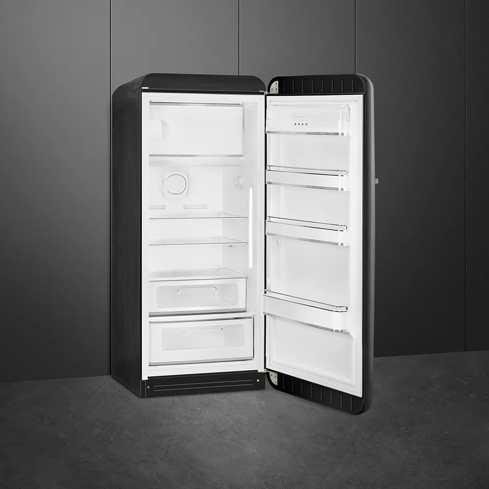Smeg kjøleskap med innebygd frys 153 cm i black velvet FAB28RDBL