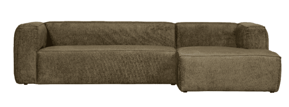 WOOOD Bean Corner Sofa Right Velvet moss