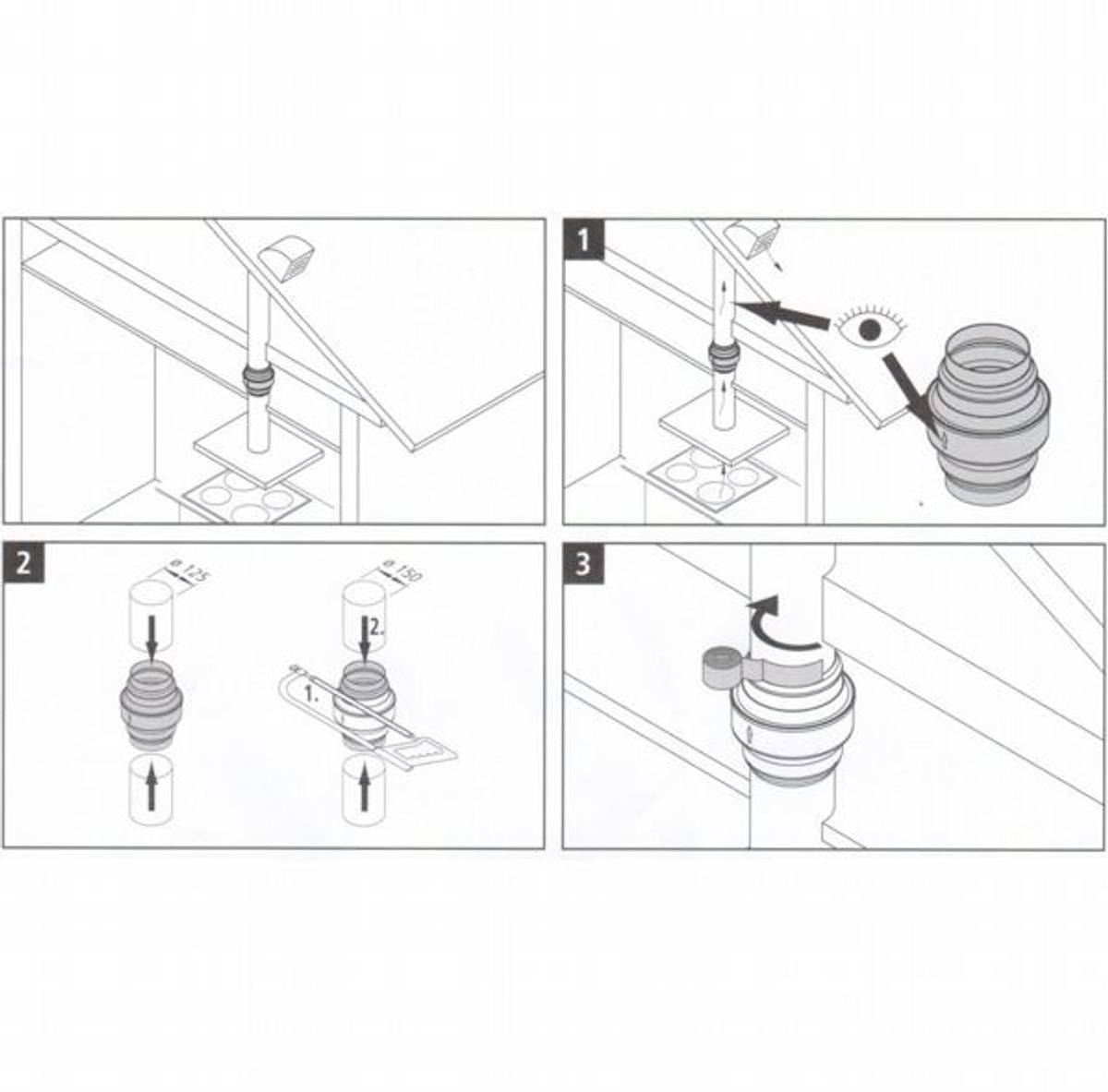 Silverline Avtrekk & Adapter  Kondensvannsamler Ø125/Ø148/Ø185 m
