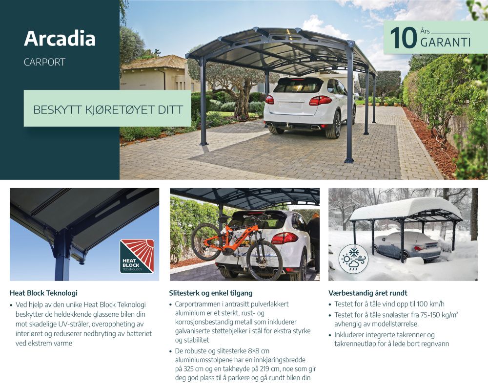 Canopia by Palram Carport Arcadia 12700 Grå
