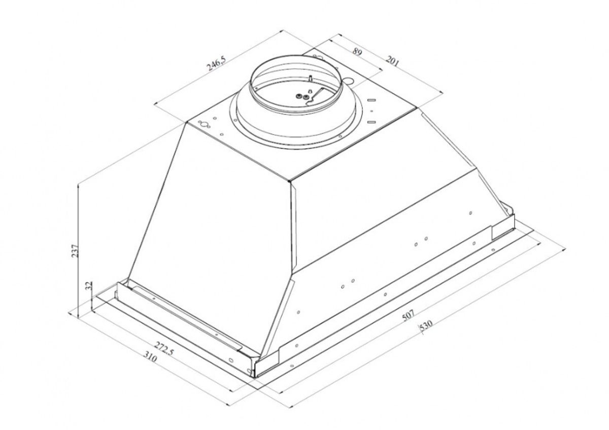 Silverline sentral ventilator 53 cm stål SCV 1170-53 RF