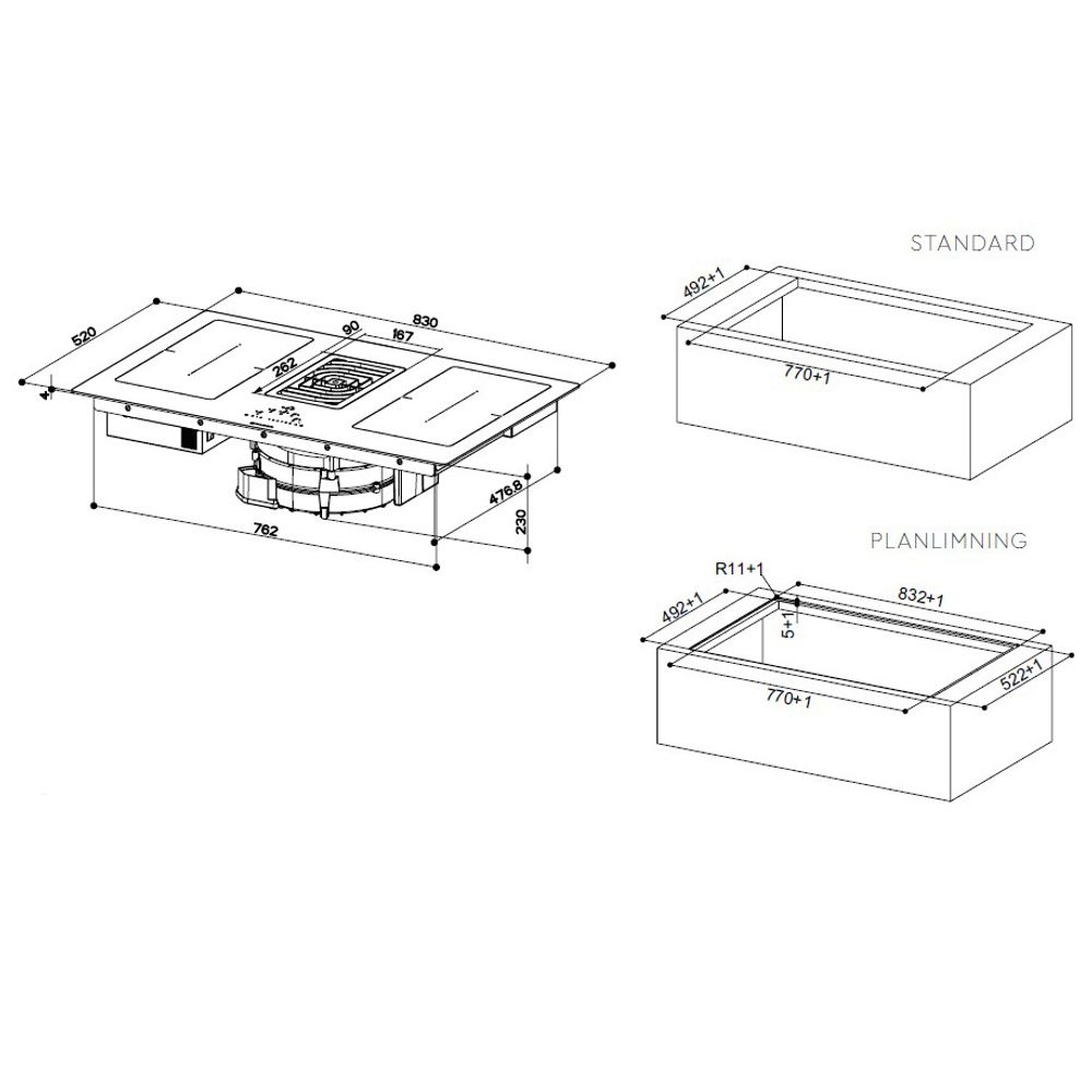 Eico ventilator platetopp GALILEO SMART BK F830 + long life kull