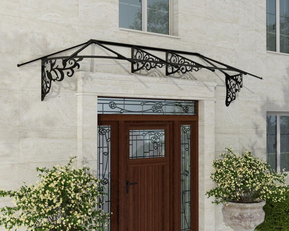 Canopia by Palram overbygg inngangsparti Lily 88 x 319 cm sort/klar