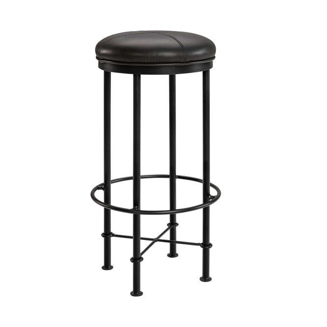 Hovedbilde Artwood Barstol EVAN lær svart taupe 04-95119