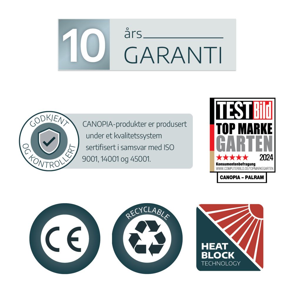 Canopia by Palram Carport Arcadia Alpine 649 x 359 cm Grå