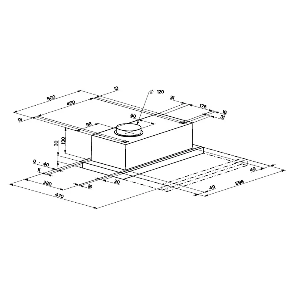 Eico Uttrekks ventilator 60 cm hvit EICOLINE X 6301 