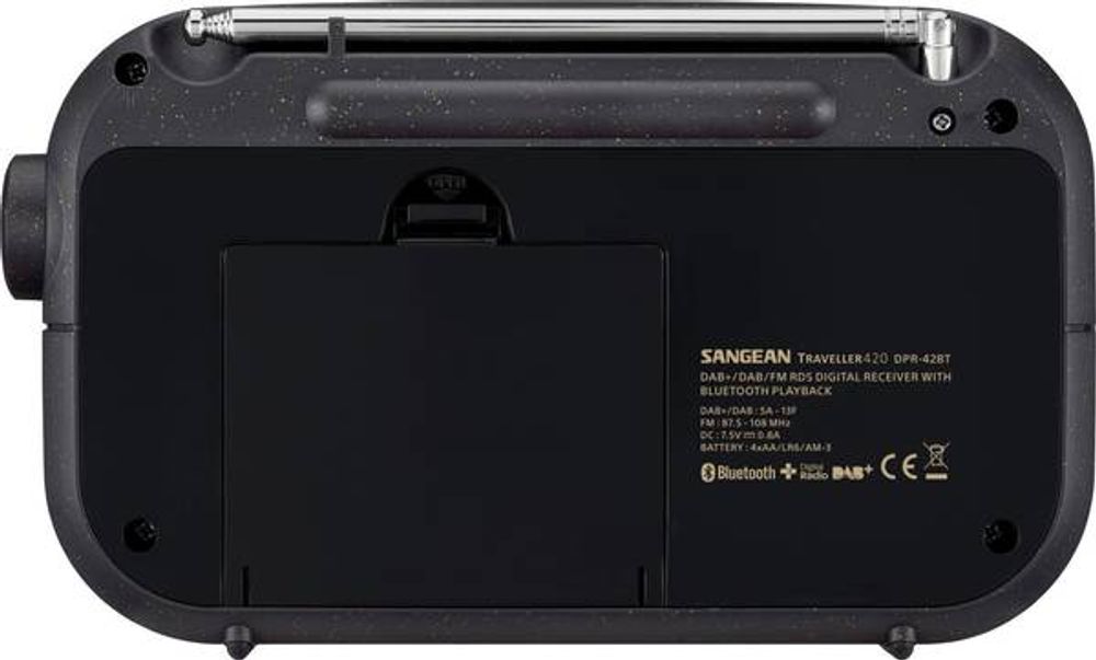Radio Portatile Sangean A500288 H-203 DAB+ Impermeabile IPX7 Con Torcia E Cicalino - Galleggiante Per Doccia, Vasca O Piscina