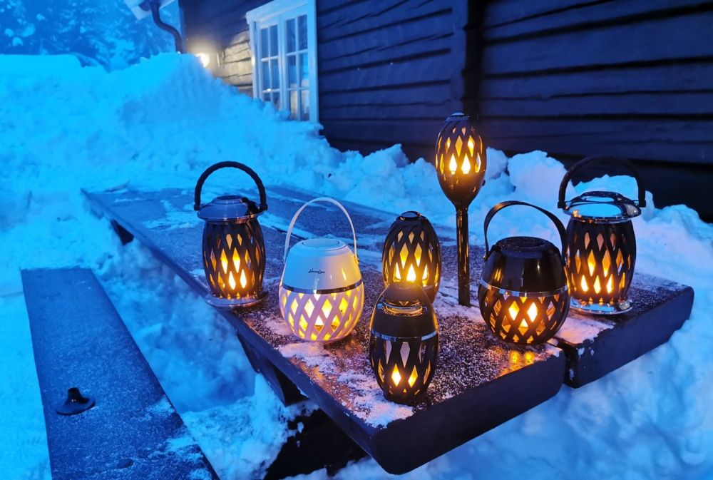 Flammelampe Homeline Ignis, kobber/sort,120 LEDs