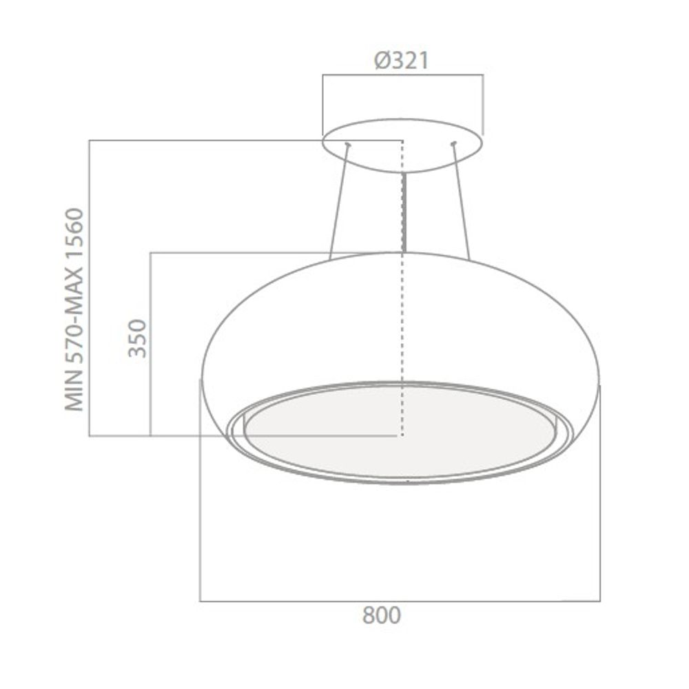 Eico fritthengende ventilator 80 cm Seashell Shiny stål