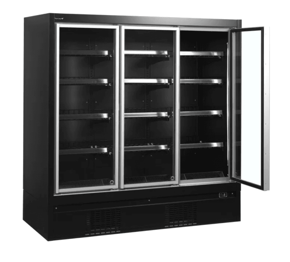 Tefcold displayfryseskap 2 dører sort 204 cm EXTRA1875FD 