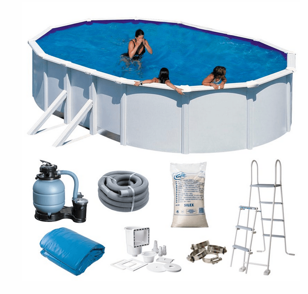 Swim & Fun ovalt basseng 730 x 375 x 120 cm hvit KIT730ECO