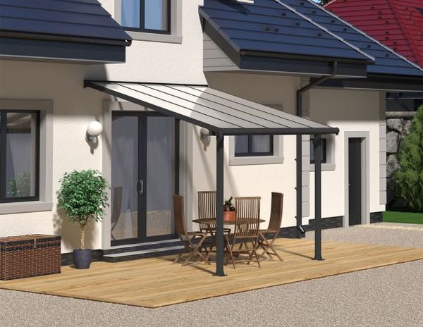 10x10 Palram Canopia Olympia Patio Cover Grey with Clear Panels 6