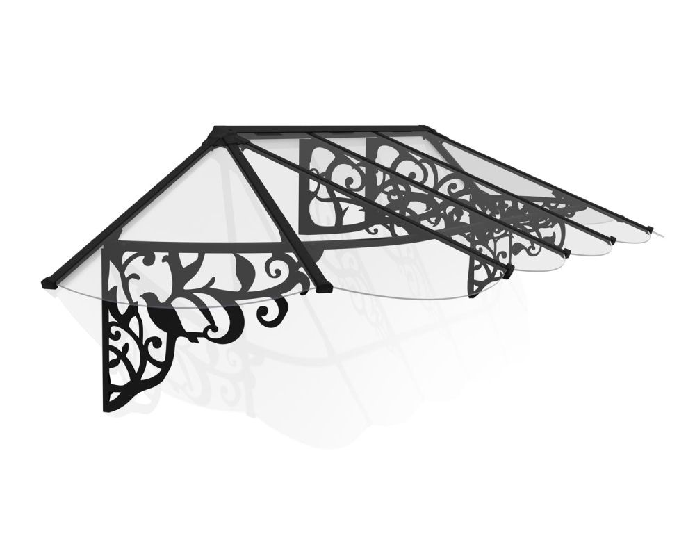 Canopia by Palram overbygg inngangsparti Lily 88 x 319 cm sort/klar