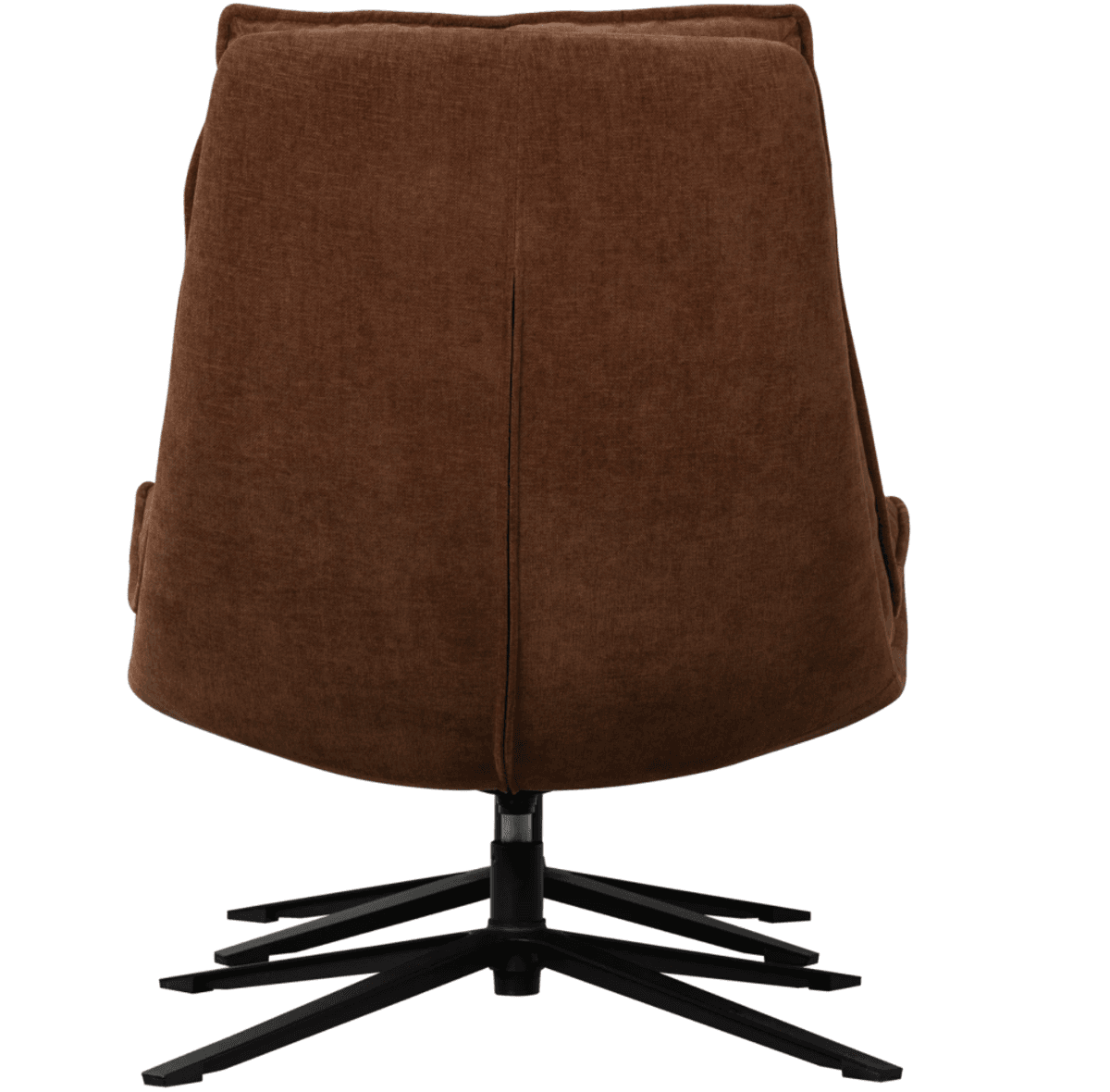WOOOD Kube lenestol med fotskammel i vevd stoff brun 377553-B