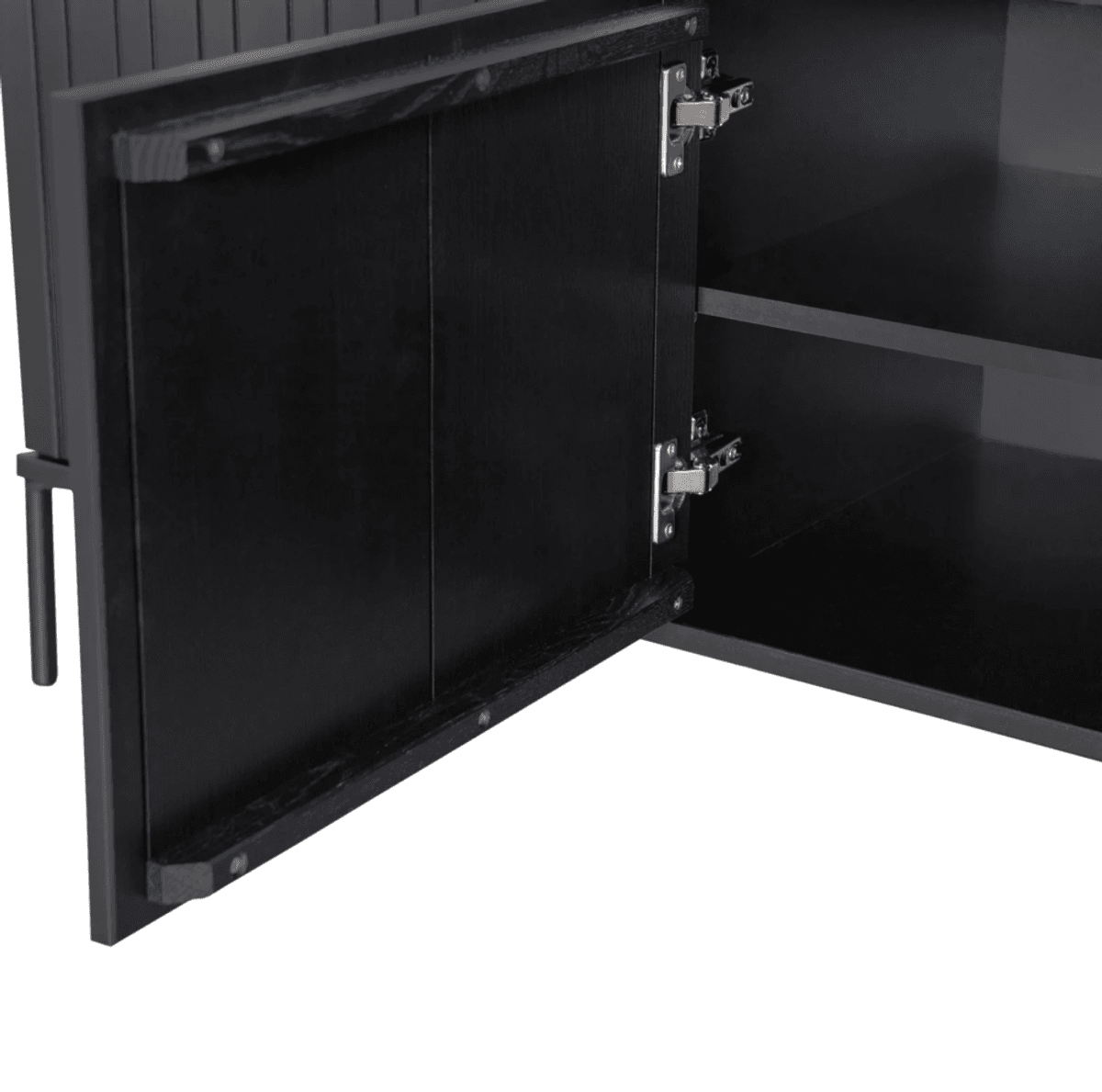 WOOOD sidebord New Gravure 150 cm sort furu 373473-Z