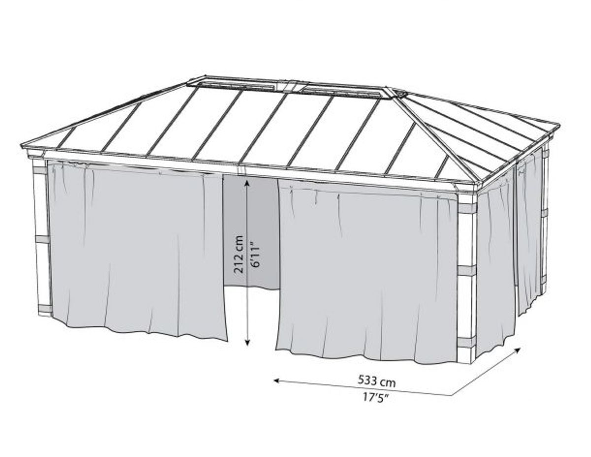 Canopia by Palram - Gazebo Dallas - Gardiner 360 x 483 cm - 4Pk 706598