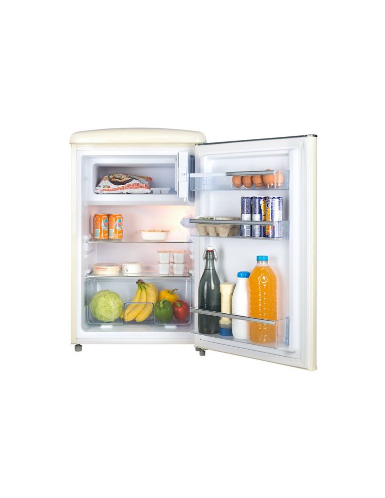 FrigeluX retro vintage kjøleskap med innebygget frys creme 108 L R4TT108RCD