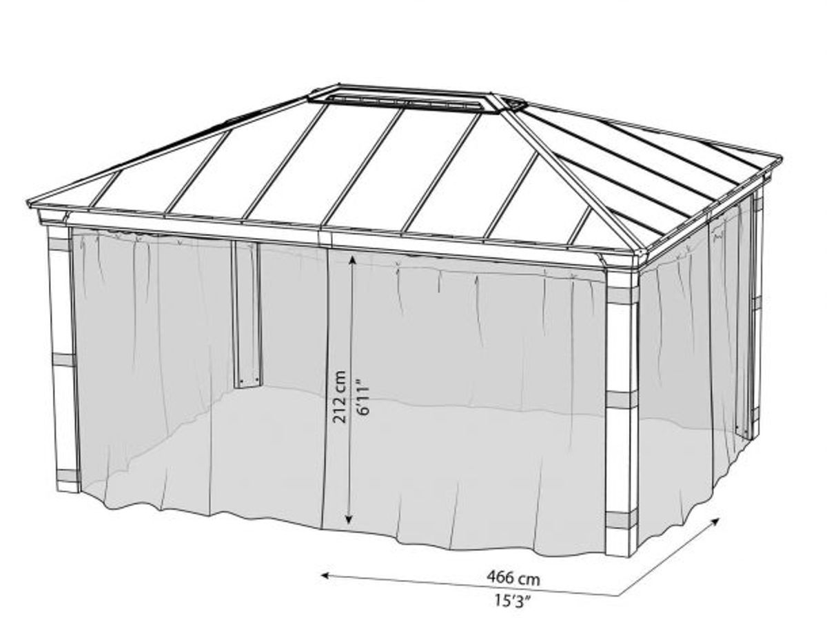 Canopia by Palram - Gazebo Dallas - Netting 422 x 607 cm - 4Pk 707220