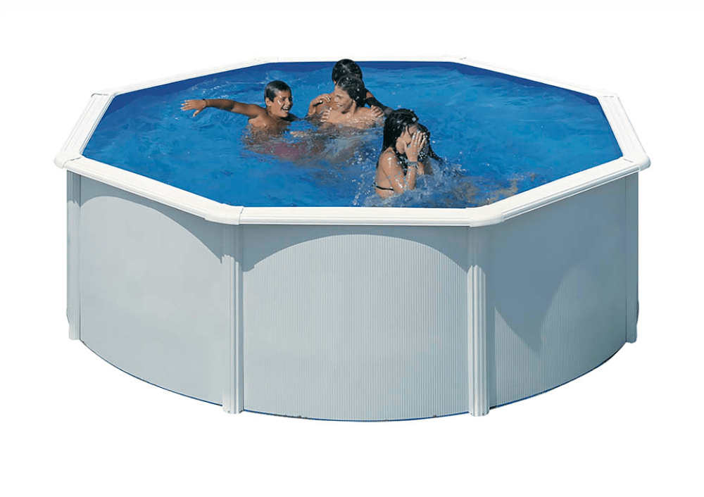 Swim & Fun rundt basseg Ø350 x 132 cm hvit KITPR358