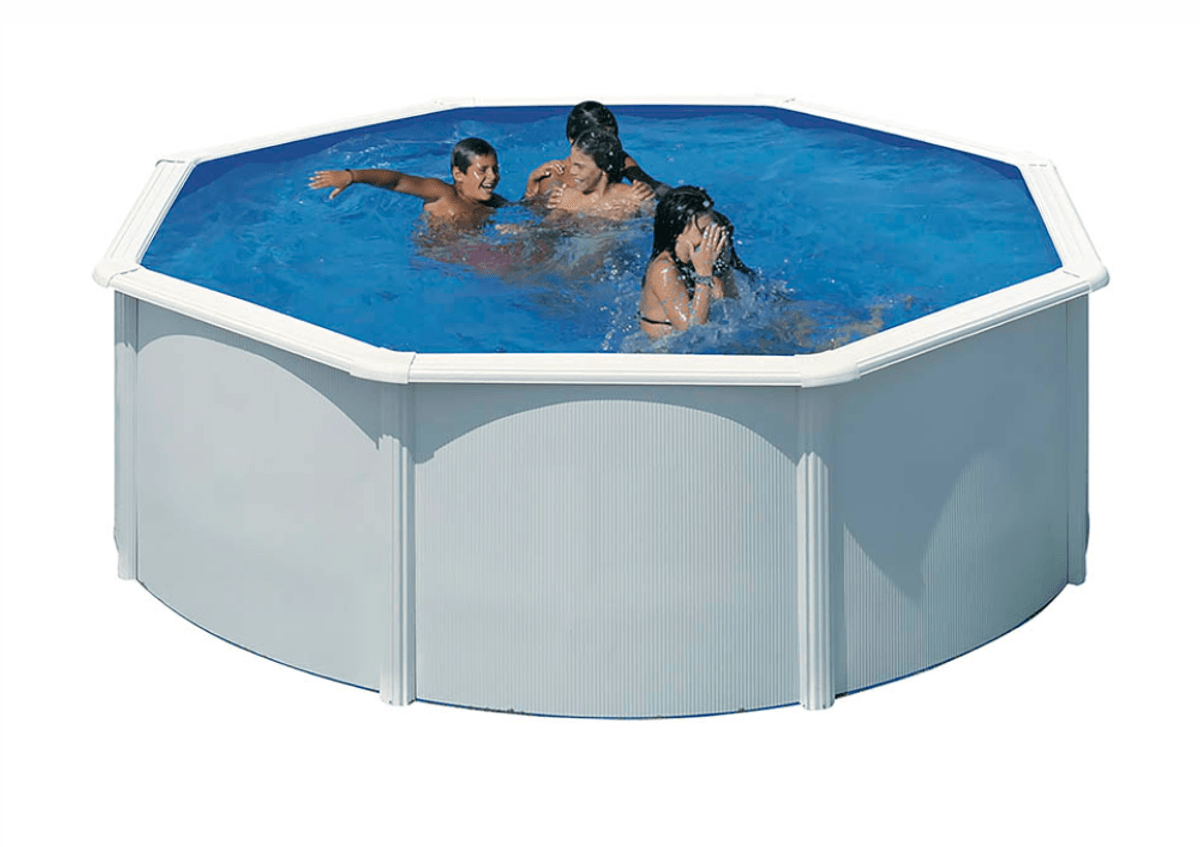 Swim & Fun rundt basseg Ø350 x 132 cm hvit KITPR358