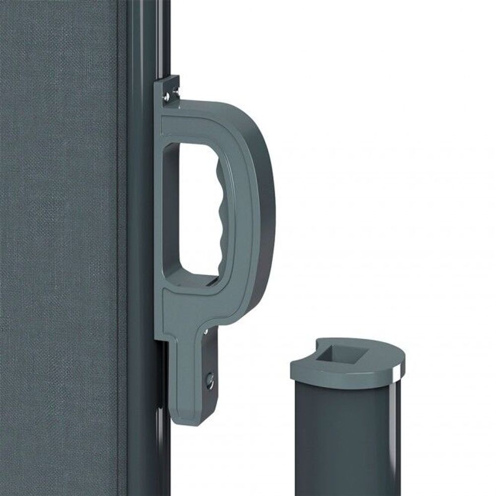 Uttrekkbar sidemarkise levegg grå 180 cm x 350 cm