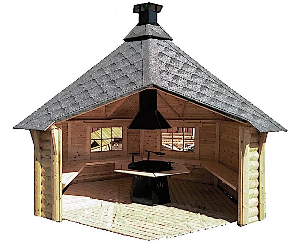 Arnøy gapahuk 9m² med grill og benker 22532 