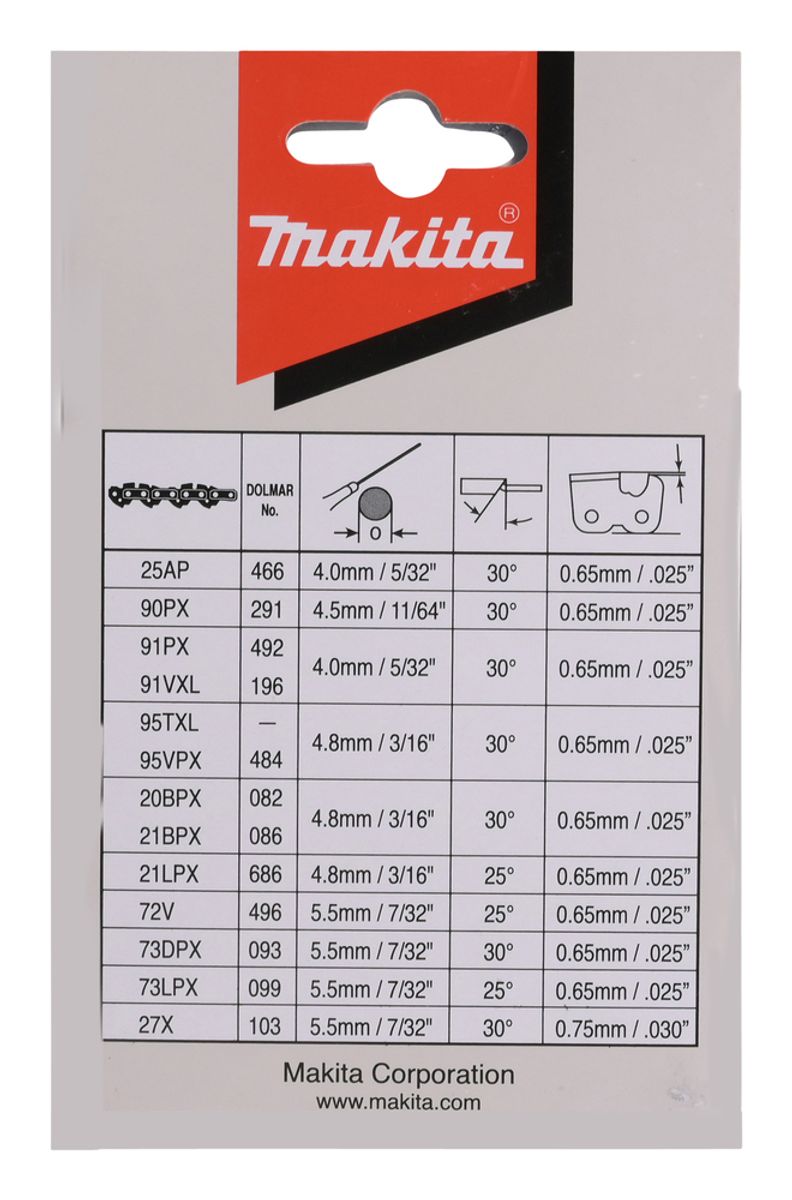 Makita Sagkjede: 56 ledd, 3/8, 1,1 mm, 16