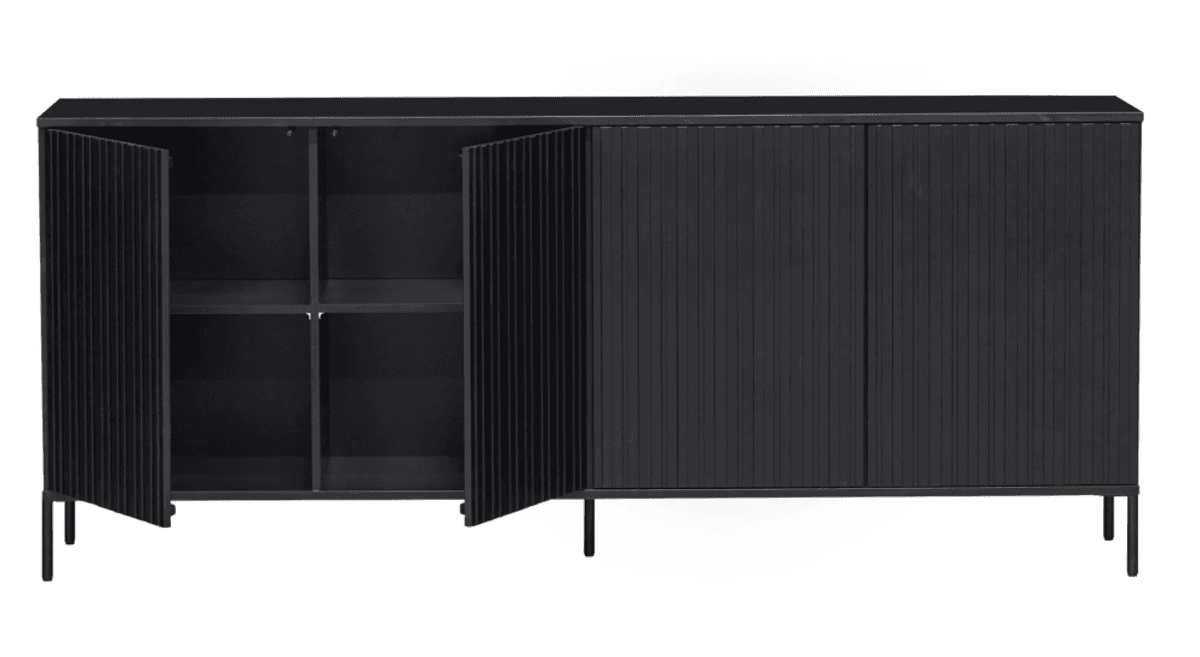 WOOOD sidebord New Gravure 200 cm sort 373471-Z