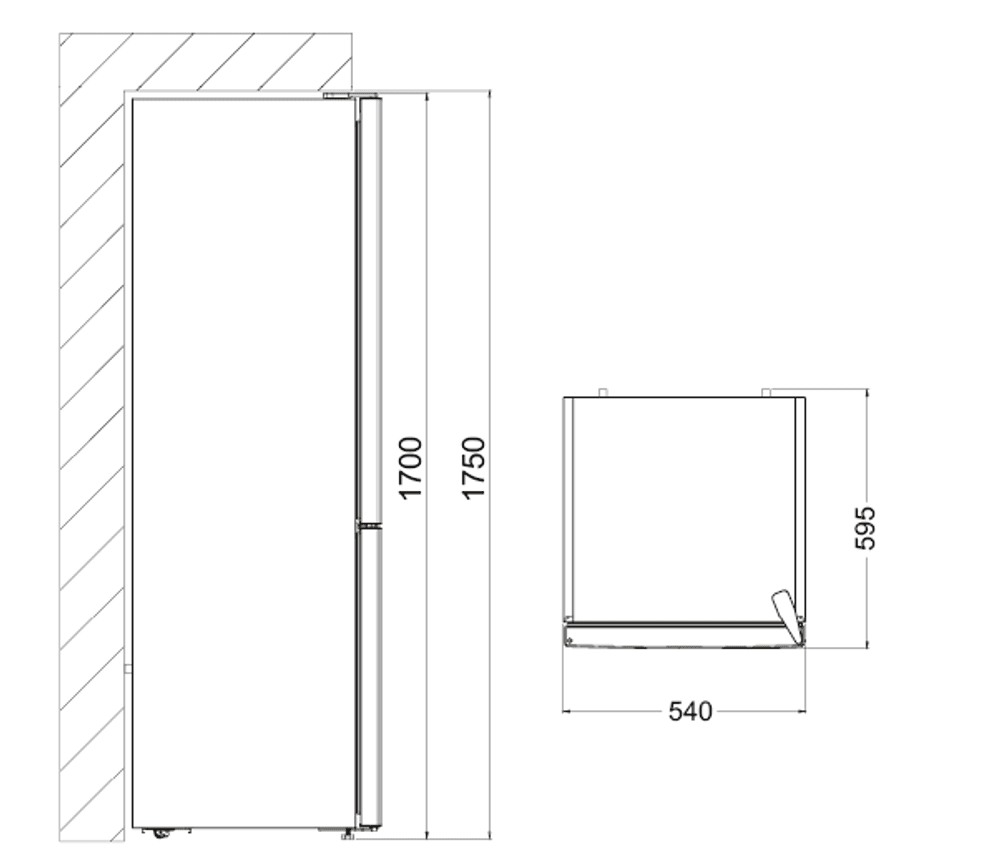 Vestfrost kombiskap hvit 170 cm 28556 