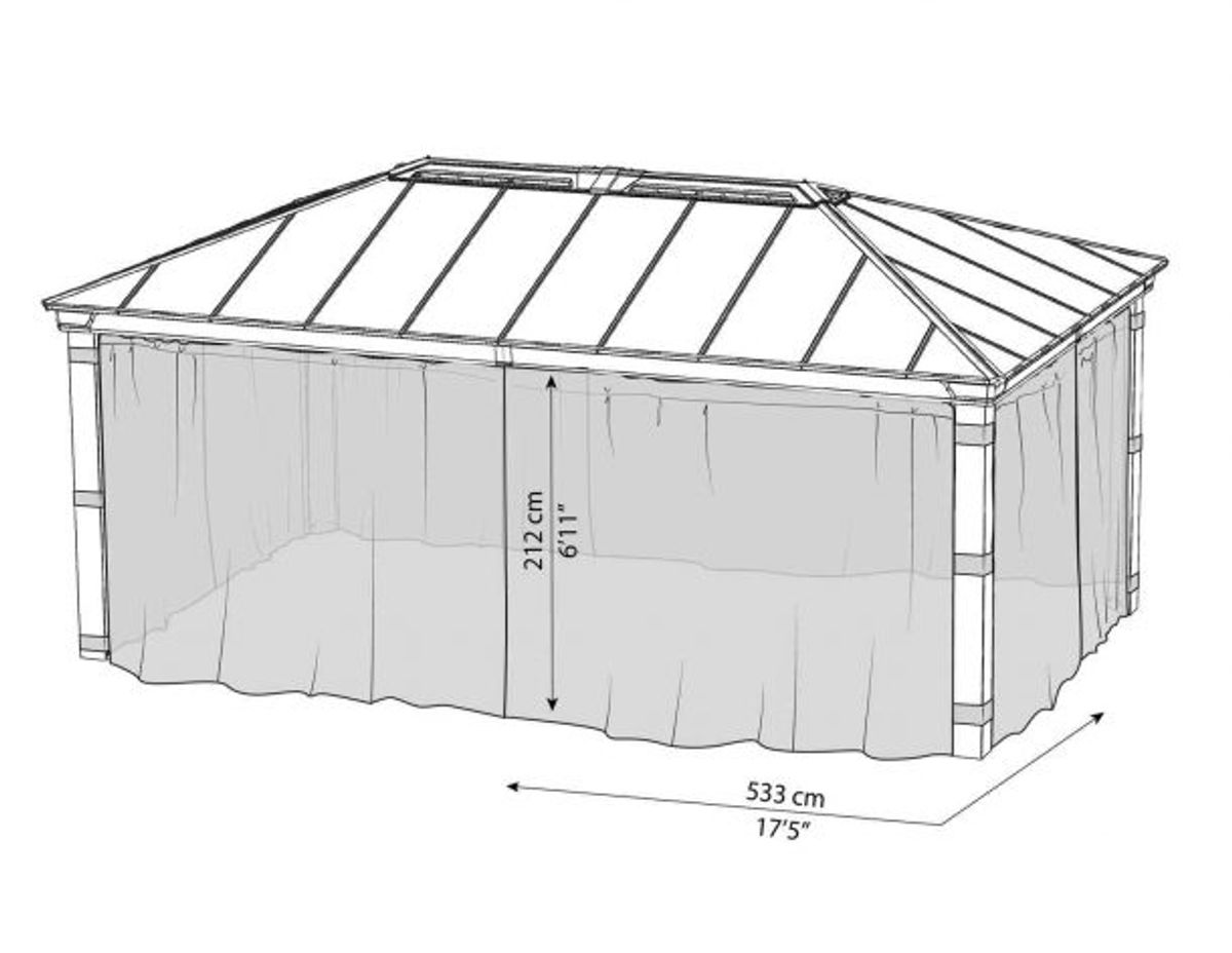 Canopia by Palram - Gazebo Dallas - Netting 422 x 422 cm - 4Pk 707216