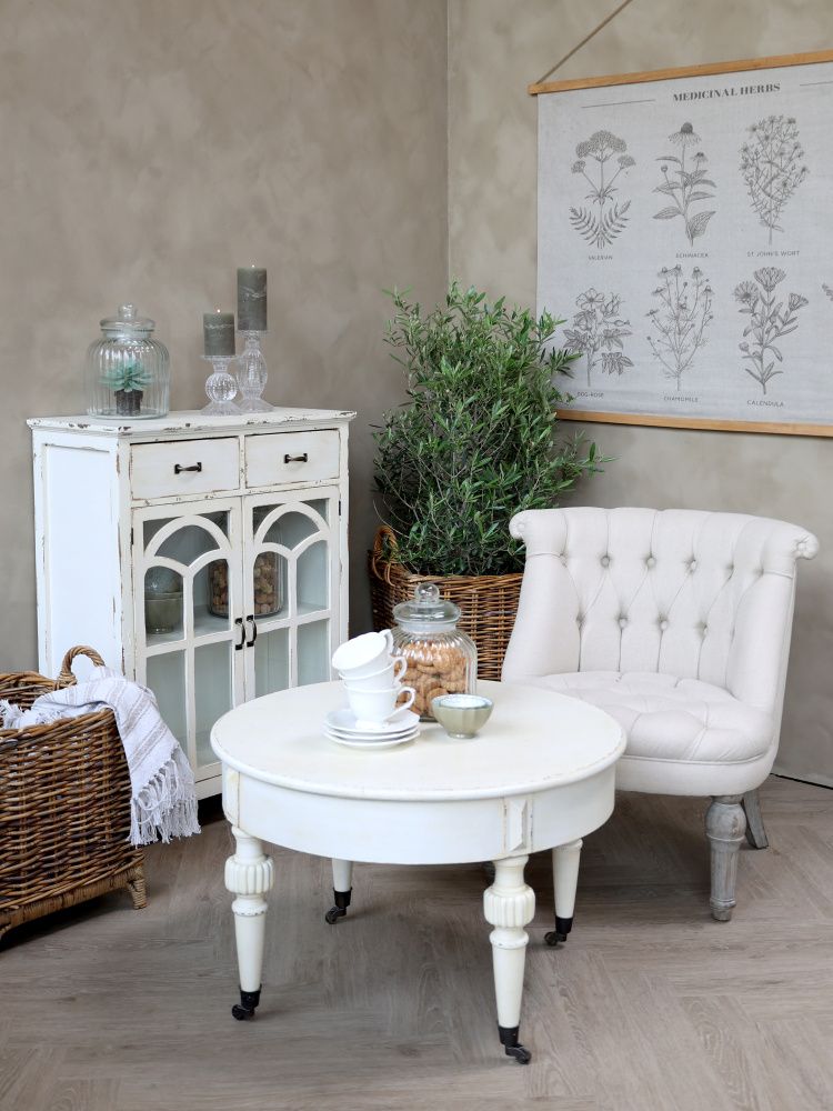 Chic Antique Fransk Lænestol i hørstof 41032030