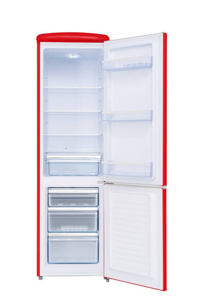 FrigeluX frittstående kombiskap retro rød 244L 190 cm CB255RRD