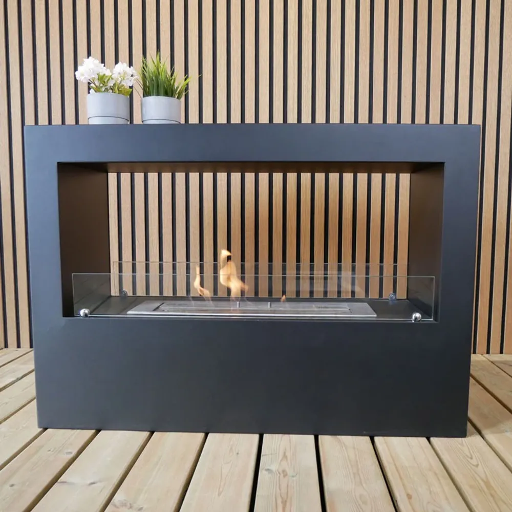 ScandiFlames Lansing sort frittstående biopeis