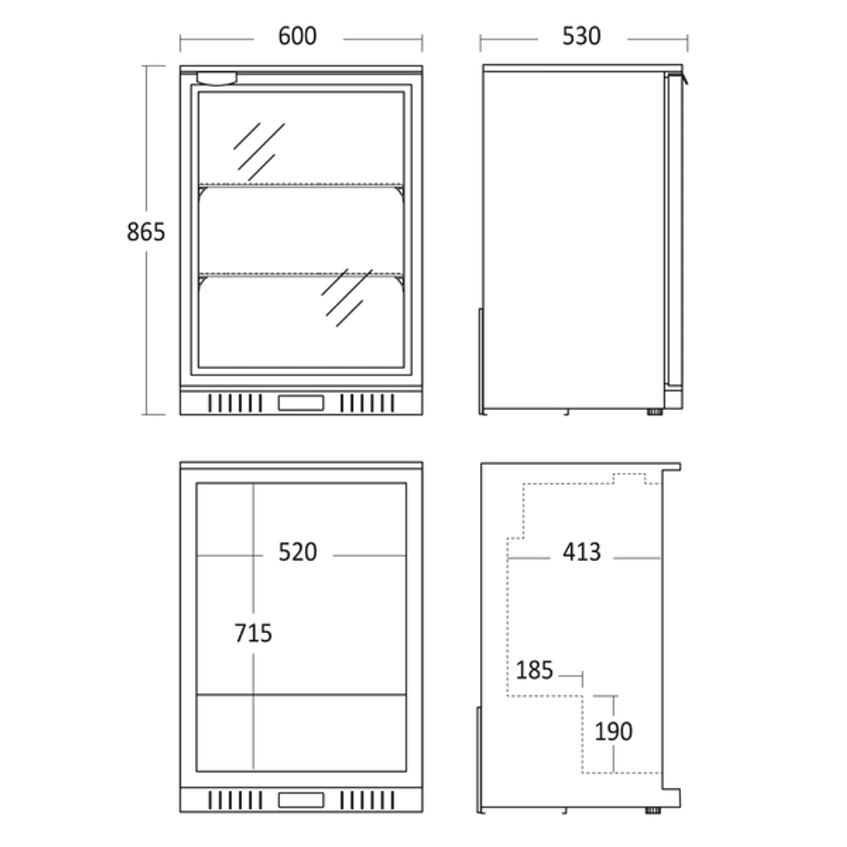  Scandomestic Backbar / Bar kjleskap i svart SC 141 HE