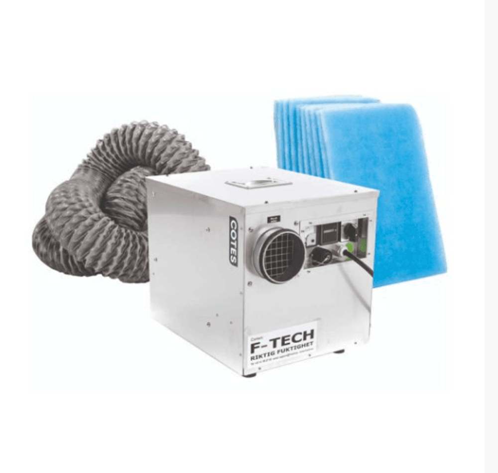 F-Tech rotoravfukter F-DRY m/slange og 10 stk filter CR240B  