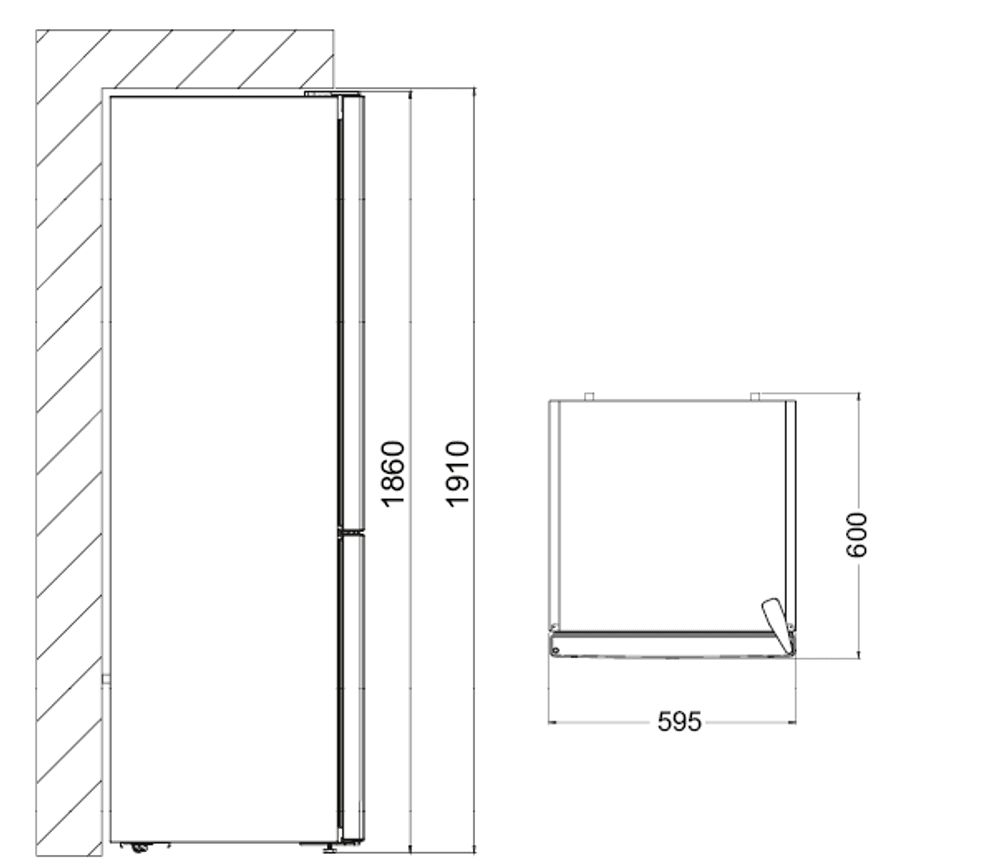 Vestfrost kombiskap hvit 186 cm 29101 
