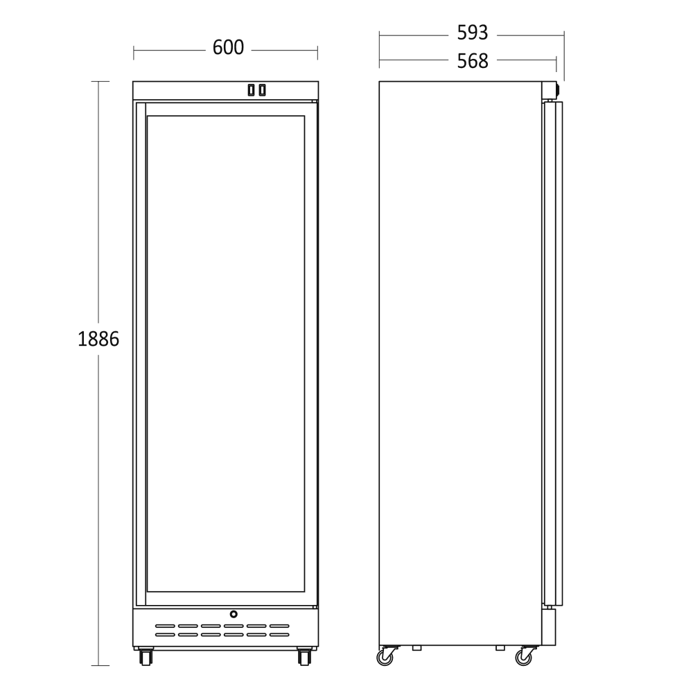 Scandomestic displaykjøleskap hvit DC389WD